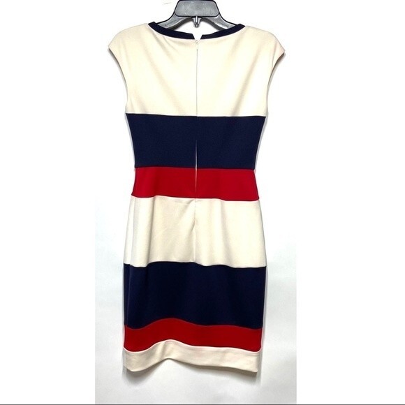 Maggy London Multicolor Techno Stretch Colorblock Jersey Sheath Dress 2 - Picture 3 of 7